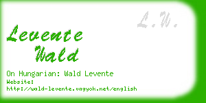 levente wald business card